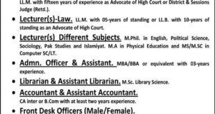 Jobs in Ravi Law College Lahore